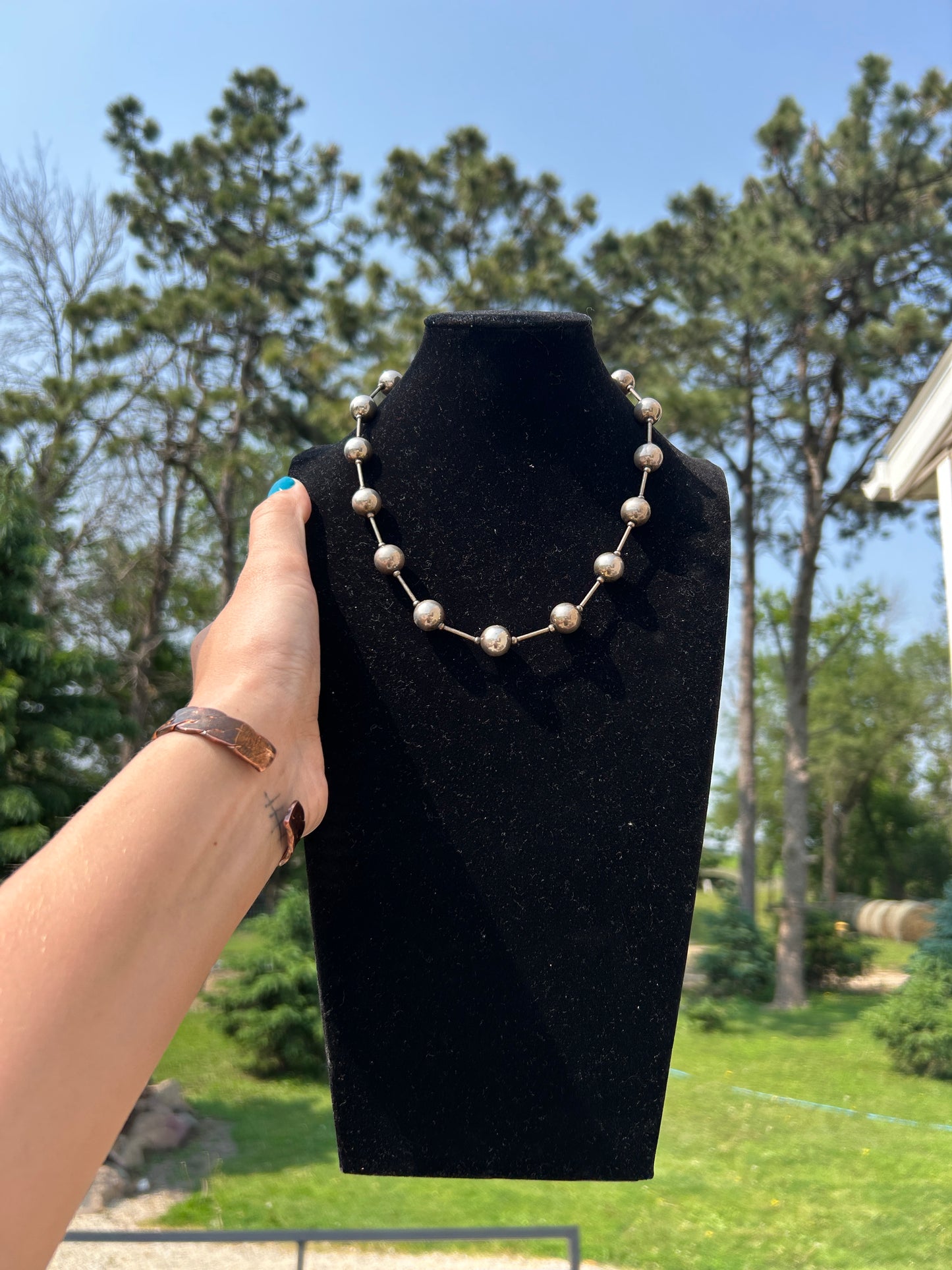 3 mm & 8 mm Texture Necklace