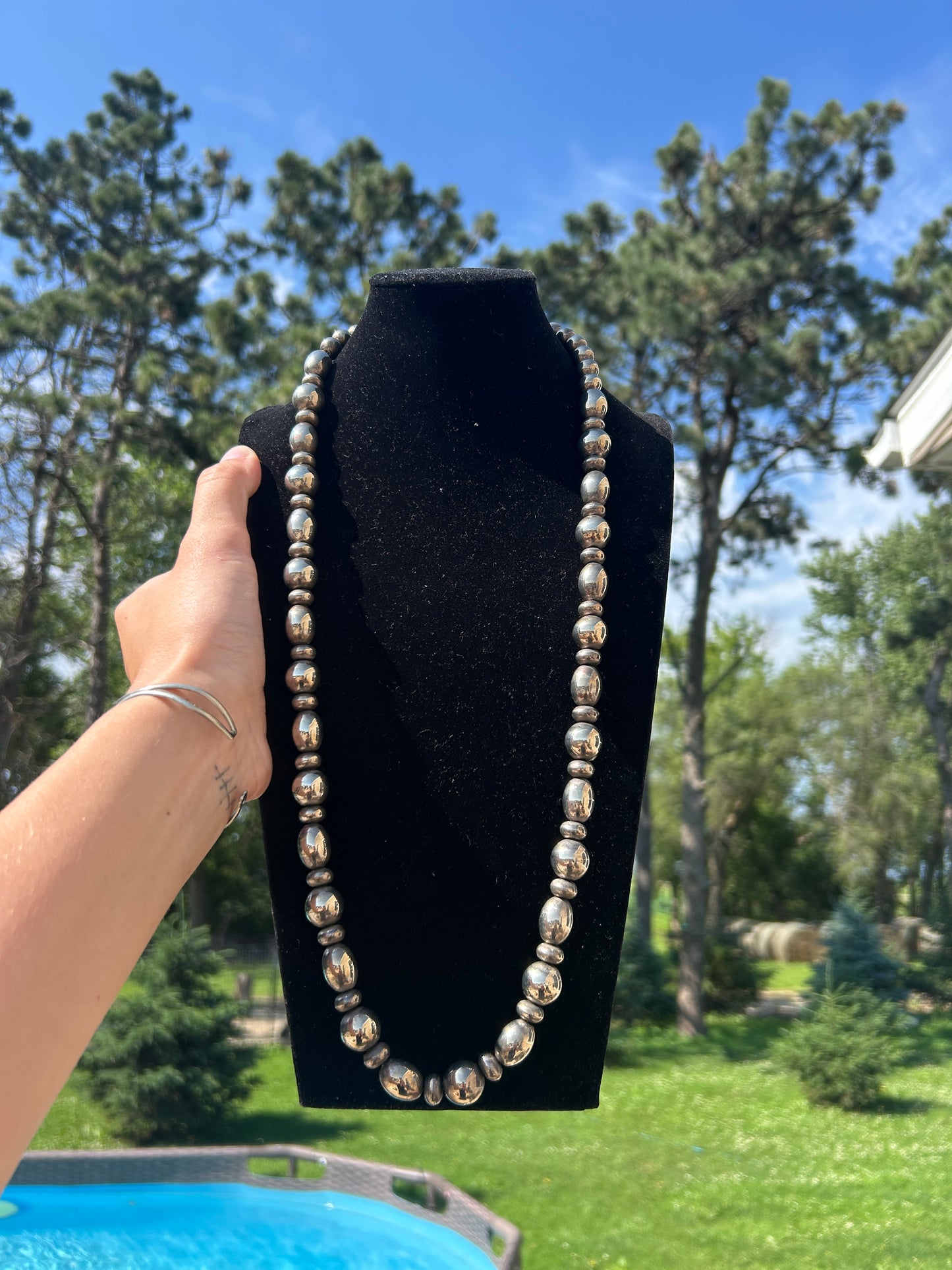 Faux Navajo Pearl Style Bead Necklace