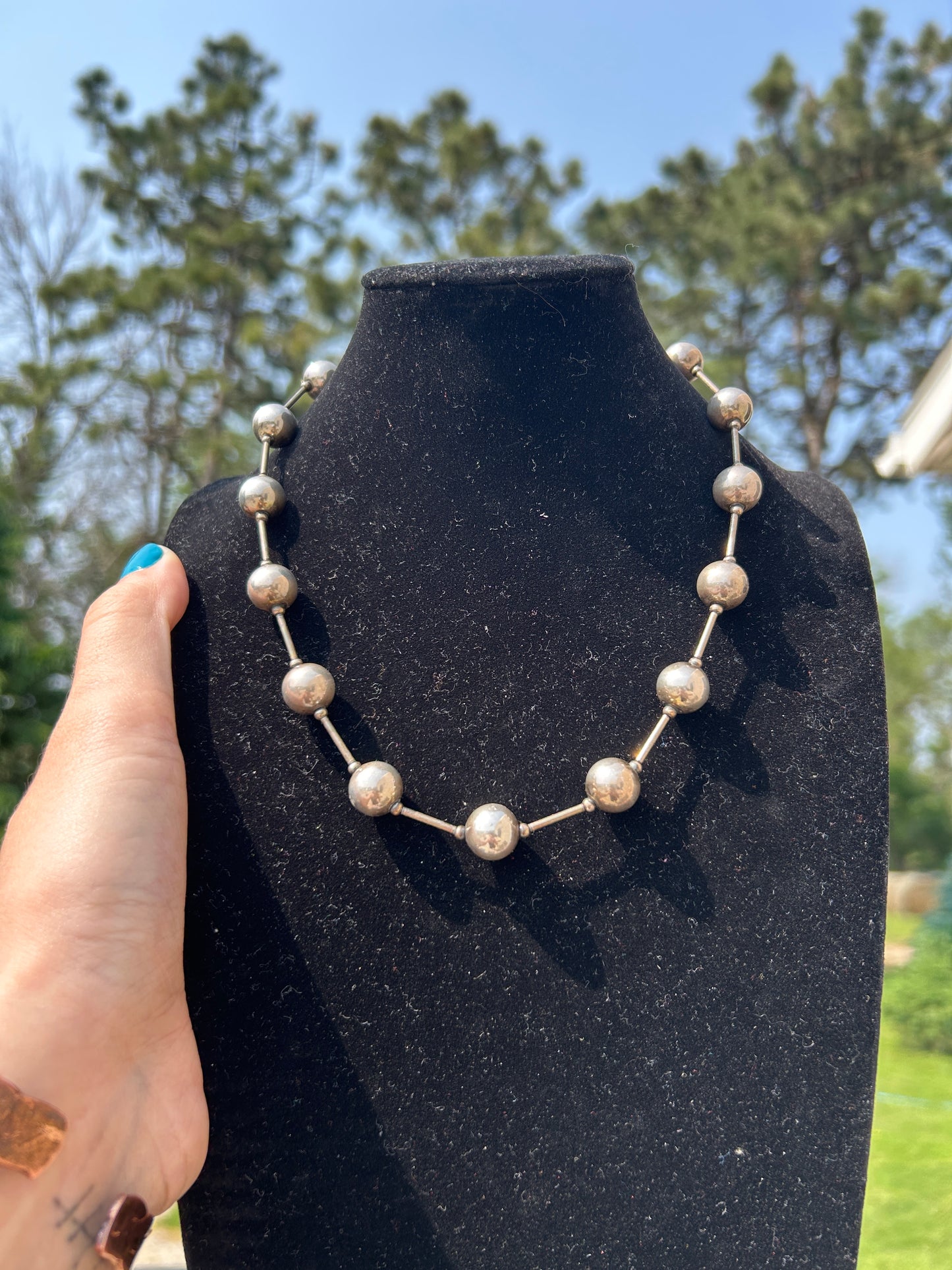 3 mm & 8 mm Texture Necklace