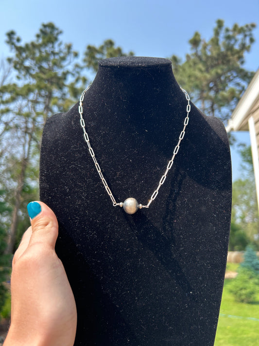 3 mm & 14 mm Navajo Pearl Necklace