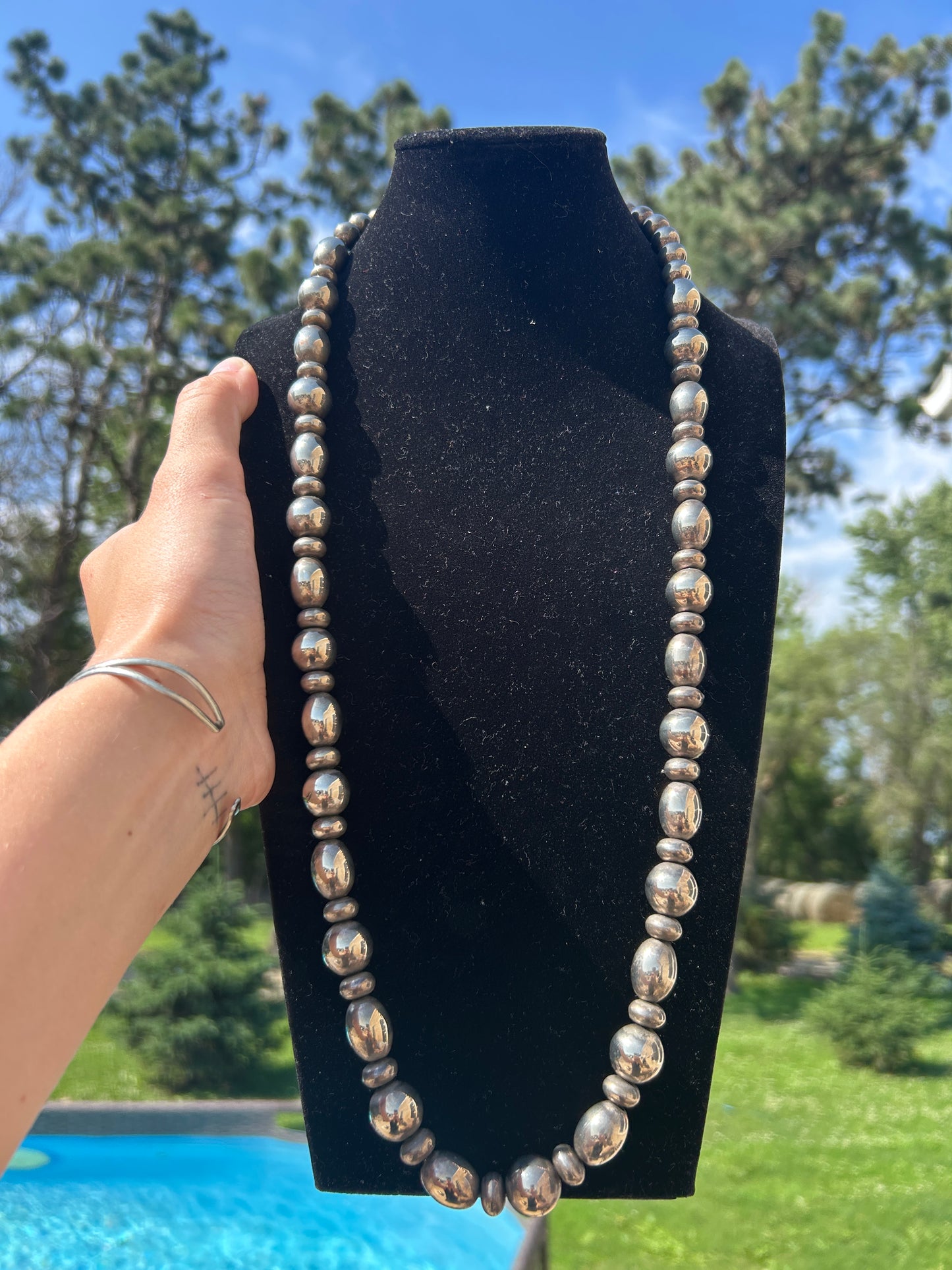 Faux Navajo Pearl Style Bead Necklace