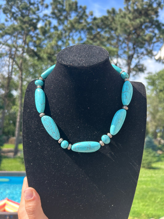 Faux Statement Turquoise Necklace
