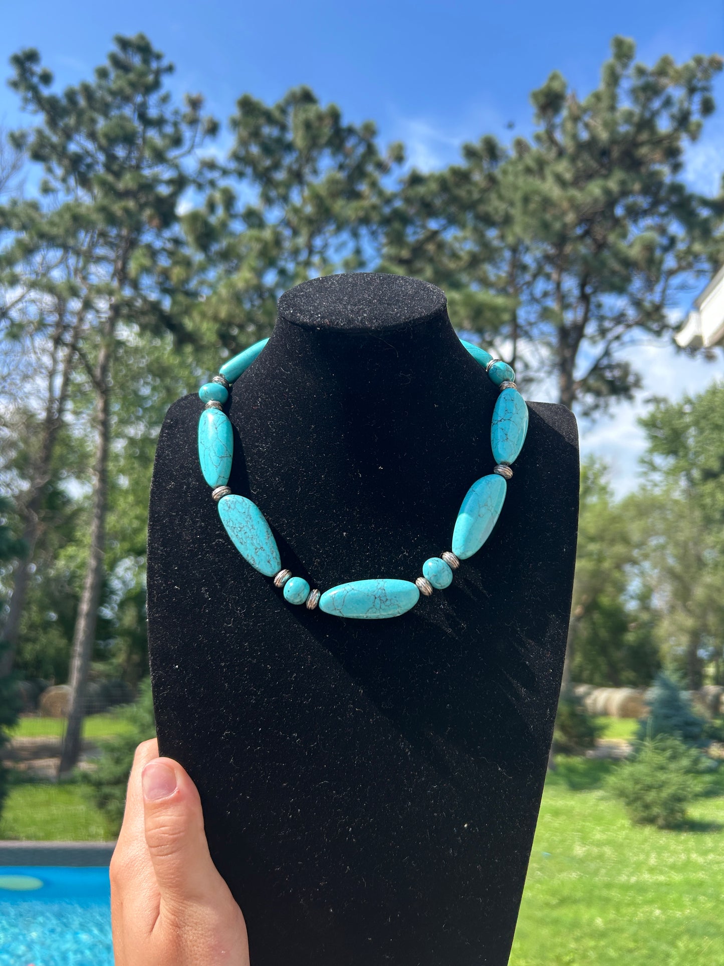 Faux Statement Turquoise Necklace