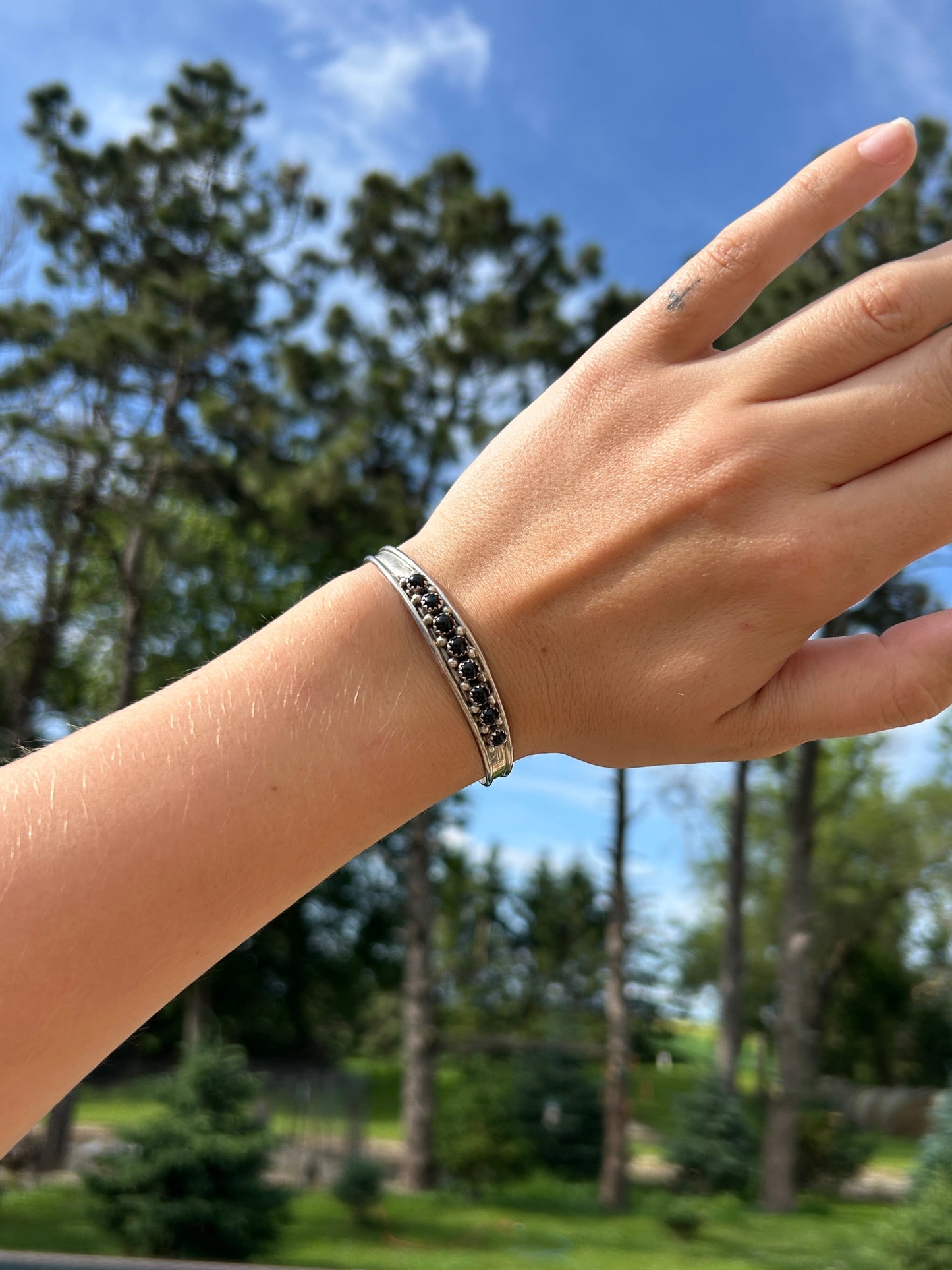 Black Onyx Dot Cuff