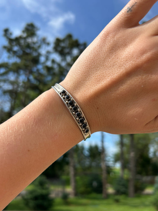 Black Onyx Dot Cuff