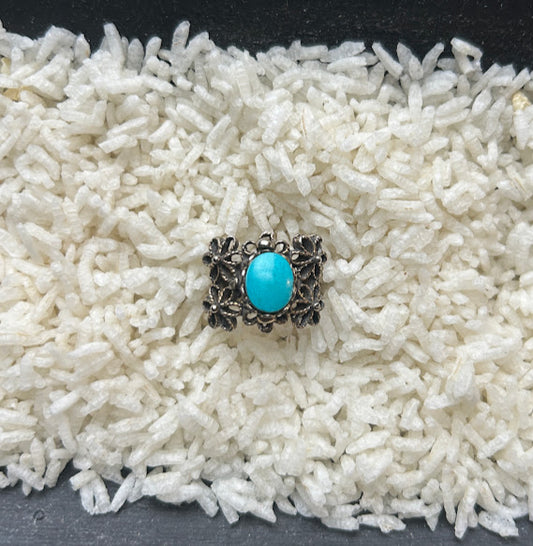 Bronze & Turquoise Floral Ring